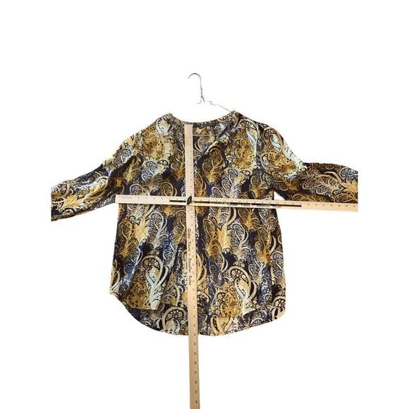 Rose & Olive Blouse Womens Large Multicolor Printed Polyester V-Neck Long Sleeve - Picture 4 of 4